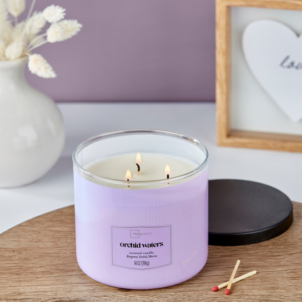 Home Fragrance - Textured Wrapped Orchid Scented Water Candle