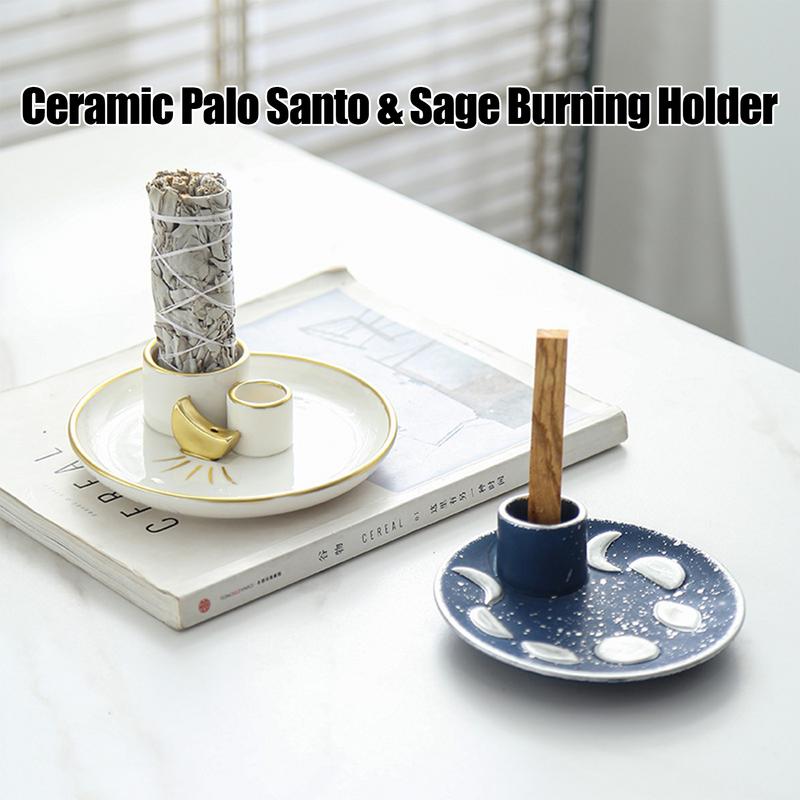 Smokeless Incense Stick - Sage Holder Ceramic Incense Burner Holder